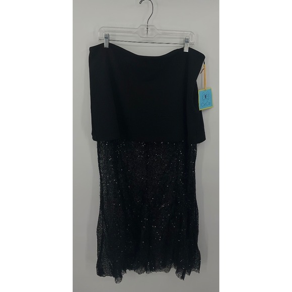 CeCe Sequin Party‎ Dress Black Sleeveless Cocktail skirt - Picture 10 of 14